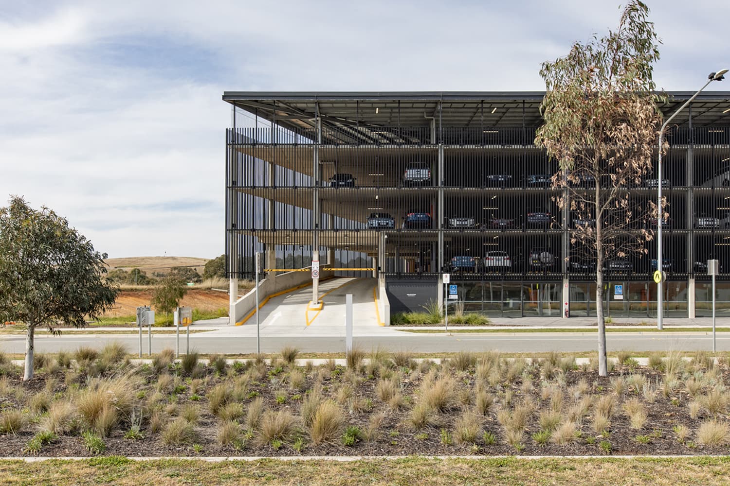 Metal Façade and Vehicle Crash Barrier, University of Canberra, Hospital Carpark